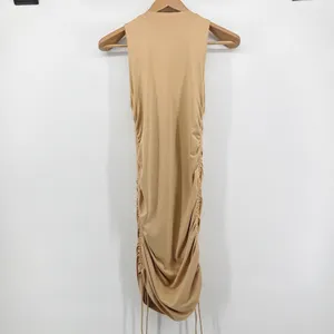 Superdown Cory Ruched Side Mini Dress Tan Nude Sleeveless Revolve Size S‎ EUC thumbnail 6