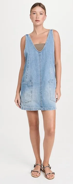 Free People Denim Dress Overall thumbnail 1