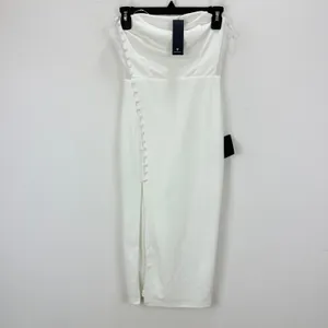 Lulus Loving the Feeling White Strapless Bodycon Midi Dress Cocktail XS NWT thumbnail 5