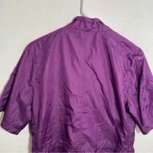 Storm Pack Women's Size Medium Short Sleeve Windbreaker Jacket Purple Zip‎ Front thumbnail 7