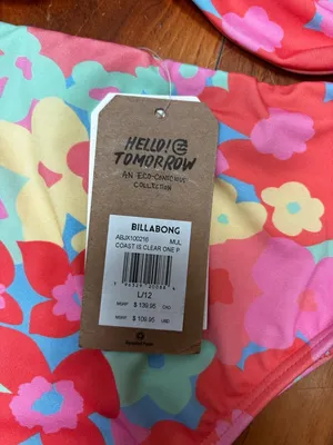 Billabong Coast Is Clear One Piece swimsuit in a multi-colored floral print L thumbnail 7