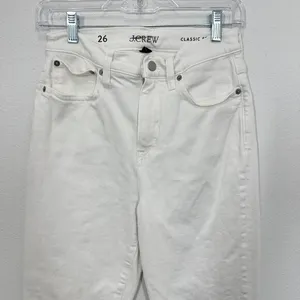 J. Crew Women's Size 26 Classic Straight White Denim Jeans Classic Coastal thumbnail 6