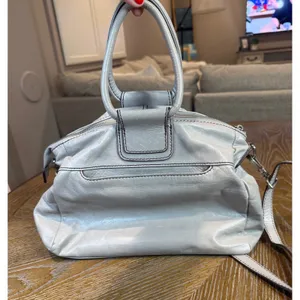 Hobo Sheila Leather Satchel Bag Light Gray Circular Handle Crossbody thumbnail 2