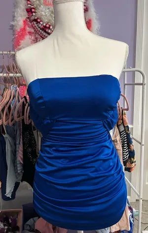 Homecoming Windsor Dress Blue Royal thumbnail 1