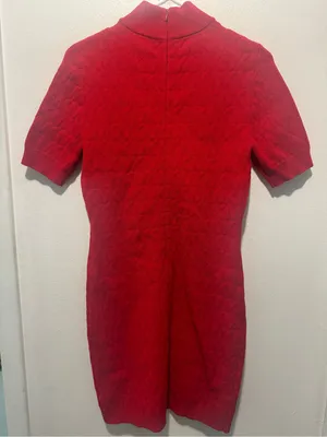 Michael Kors Red Short-Sleeve Turtleneck Mini Dress thumbnail 5
