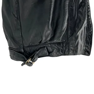 Vintage G-III Leather Fashions Oversized Black Leather Jacket Drawstring Waist thumbnail 6