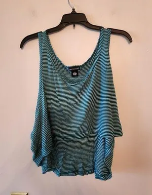 Wet seal oversized green and white tank top size womens large thumbnail 1