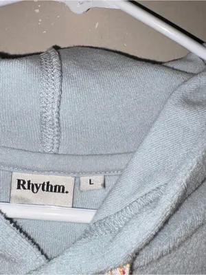 Rhythm Light Blue Hooded Crewneck Sweater with Sunrise Logo thumbnail 3