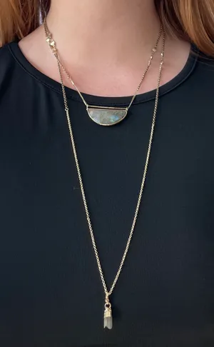 Gem/Stone Gold Chain Necklace thumbnail 1