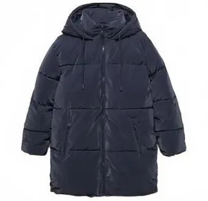 Mango Teen's Long Quilted Puffer Jacket NWT Dark Navy Teens Large thumbnail 1