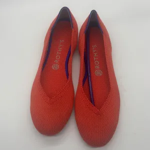 Rothy's The Point Persimmon Marine Heel Stripe Orange Flats Womens 10.5 thumbnail 10