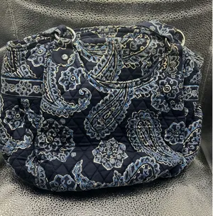 Vera Bradley Blue Bayou Paisley Quilted Cotton Shoulder‎ Bag Tote Navy Blue thumbnail 1