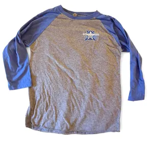 Baseball Raglan Fraternity Pi Kappa Phi Tee Shirt Blue Gray 3/4 Sleeve Medium thumbnail 1