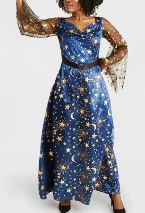 Target Adult Navy Moonlight Witch Halloween Costume WITHOUT‎ Hat Size S thumbnail 1