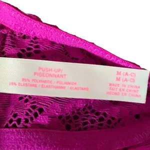 Victoria's Secret PINK Bralette Womens M Pink Lace Push-Up High-Neck Barbiecore thumbnail 6