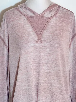 Altar'd State Revival Pink Distressed Oversized Hoodie Pullover Size Small thumbnail 2