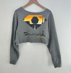 Diamond Supply Co. San Francisco off-the-shoulder cropped sweatshirt thumbnail 1