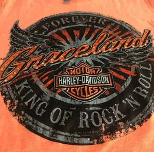 Harley-Davidson GRACELAND King Of Rock Roll 3D Tee T-Shirt Sz. JR-L Motorcyle thumbnail 1