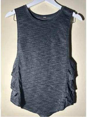 Lululemon Tank Top Size S Grey Black Athletic Sleeveless thumbnail 1