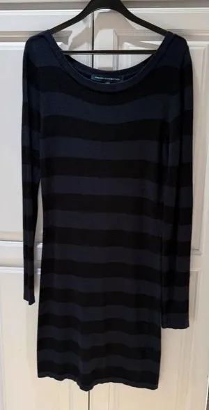 French Connection Black/Navy strip dress thumbnail 1