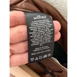 WILFRED ARITZIA The Melina Pant High Waisted Vegan Leather Cognac Brown Size 6 thumbnail 7