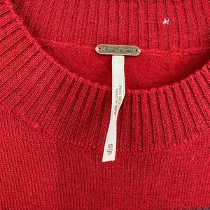 Free People size XS Hot Cocoa Sweater‎ Dress Red White Gray fair isle thumbnail 5