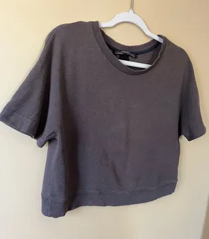 All Saints Short Sleeve Cropped Sweatshirt Shirt thumbnail 1