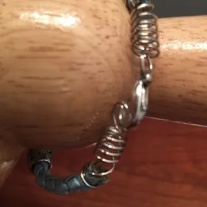 Blue Braided Boho Leather Bracelet thumbnail 4