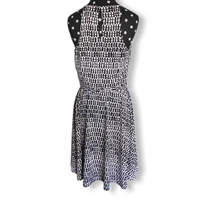 Ann Taylor Womens Dress Size 6 Black White Fit & Flare Sleeveless‎ Textured NEW thumbnail 3