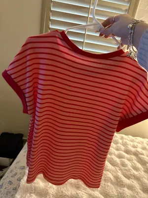 Shein red and pink striped cute top! thumbnail 3