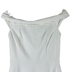 Lulus Off The Shoulder Solid Skater Mini Dress White Bridal Party Size S thumbnail 5