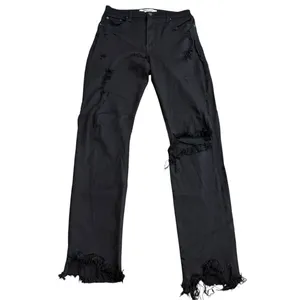 Reformation Size 29 High Rise Frayed Hem Jeans Black Distressed Stretch‎ Grunge thumbnail 4