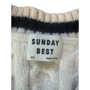 Aritzia Sunday Best Winston Sweater Vest Cream XXS Old Money Wool Blend thumbnail 4