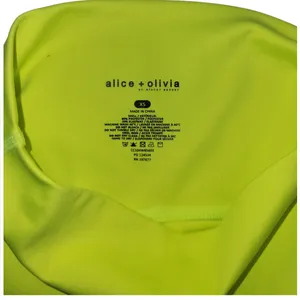 NWT Alice +‎ Olivia AARON NEON YELLOW STRETCH-JERSEY CYCLING SHORTS Size XS thumbnail 5