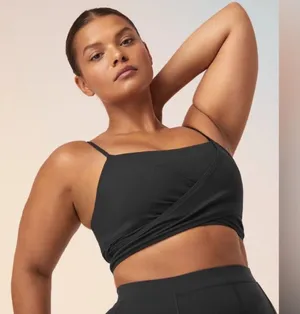 Alo Yoga Airbrush Enso Black Cool Crossover Bra thumbnail 4