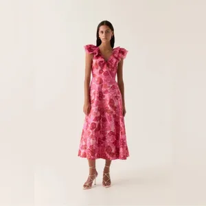 Aje Enchanted Floral Plunge Midi Dress AU4/US0 thumbnail 2