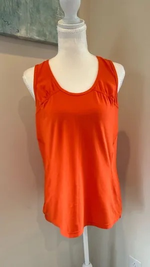 Athleta Bright Orange Scoop Neck Performance Tank thumbnail 1