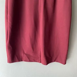 ASTR The Label Ruffle Spaghetti Strap Cocktail Mini Dress M‎ Burgundy thumbnail 9