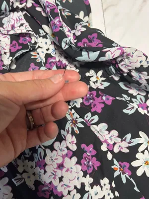 NWOT Express Floral Dress High Neck Lace Detail front slit size M thumbnail 7