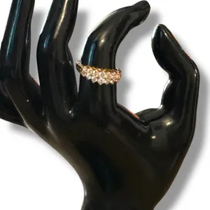 Vintage SETA gold tone simulated diamond ring Size 8 thumbnail 2