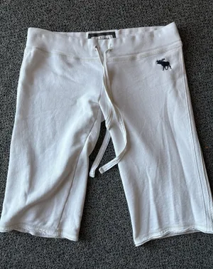 Abercrombie & Fitch Sweat Shorts Small White Y2K 2000s Beach Preppy Bermuda thumbnail 1
