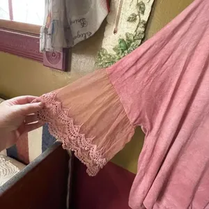 7th Ray size XL boho USA made lace bell sleeves. thumbnail 7