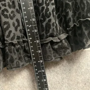 Buddy Love Womens Size Small One Shoulder Ruffle Dress animal print velvet black thumbnail 6