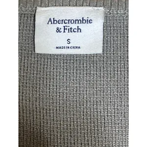 Abercrombie & Fitch Green Long Sleeve Rib Knit Scoop Full Zip Cardigan Sweater S thumbnail 5