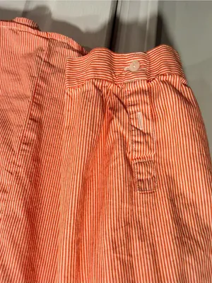 L.L. Bean Size 1X Pink Stripe Ruffle Front Lightweight Cotton Button Down Shirt thumbnail 6