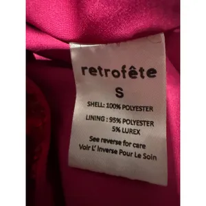 Retrofête Pink‎ Sequin Mini Dress Long Sleeve V-Neck Ruched Cocktail Magenta S thumbnail 3