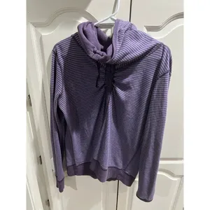 Lululemon Reversible Scuba Hoodie Purple Stripe Solid Size Small Womens Pullover thumbnail 8