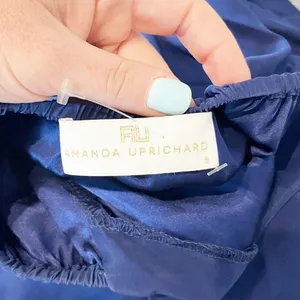 Amanda Uprichard Chain Silk Halter Tank Top Blue Small thumbnail 3