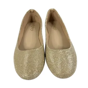 Refresh Womens Ballet Flats Slip On Gold Sparkle Glitter Size 5.5 thumbnail 2