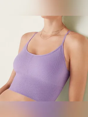 PINK Victoria's Secret NWT Seamless Ribbed Bralette Crop Top Hot Barbie Pink Size L thumbnail 6